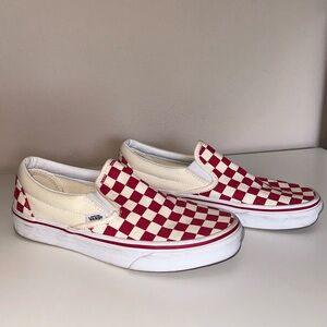 Red Checkered Slip On Vans